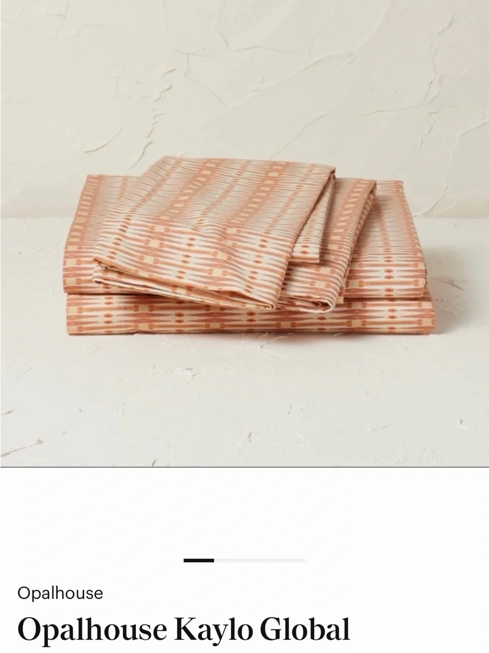 Opalhouse Peach Striped Global Sheet Set